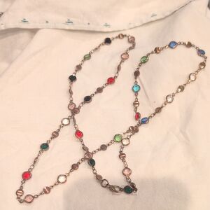 Multicolor Beaded Necklace 28"